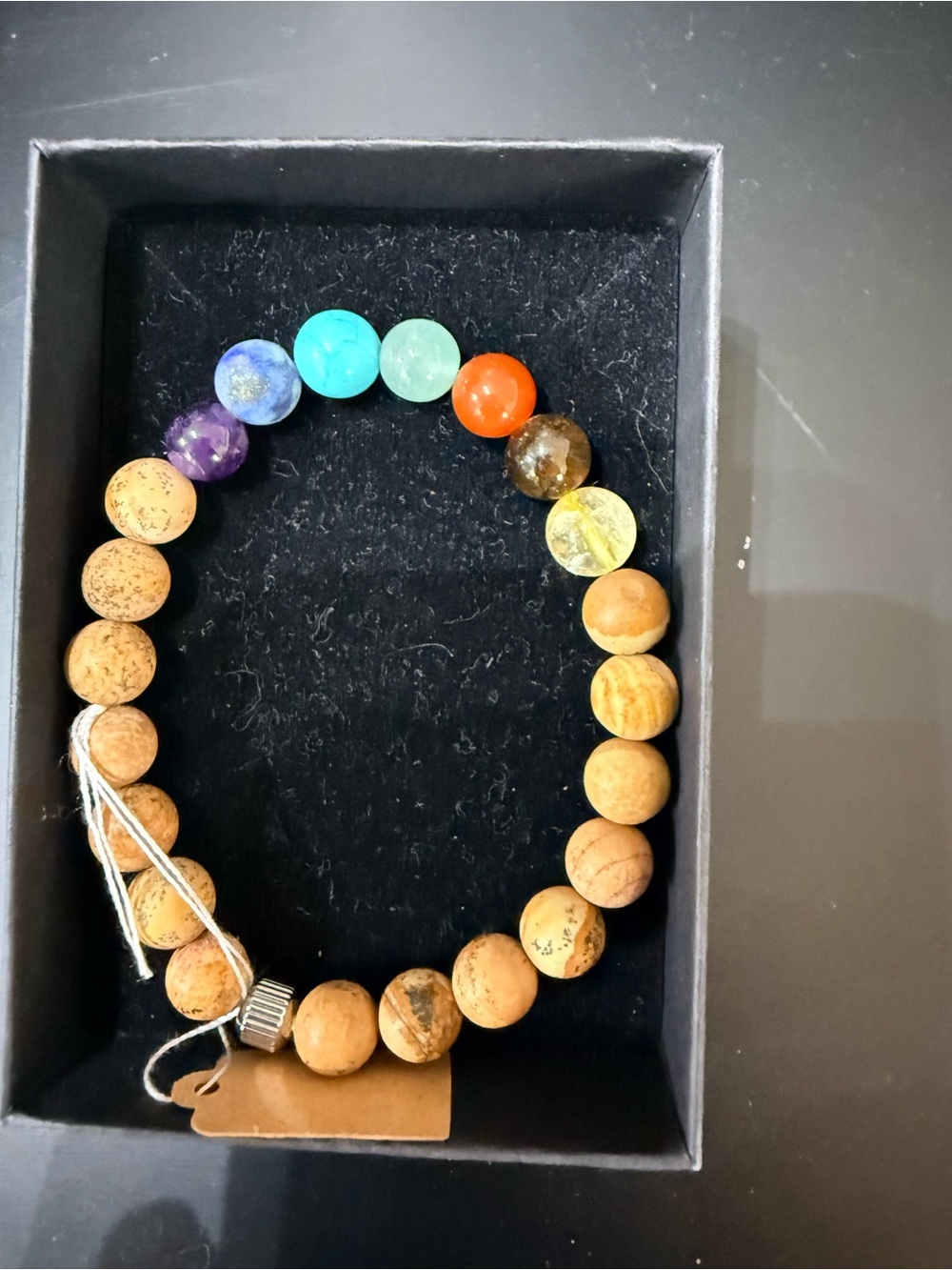 Natural Jasper Beaded Bracelet with Multicolor Accent Beads